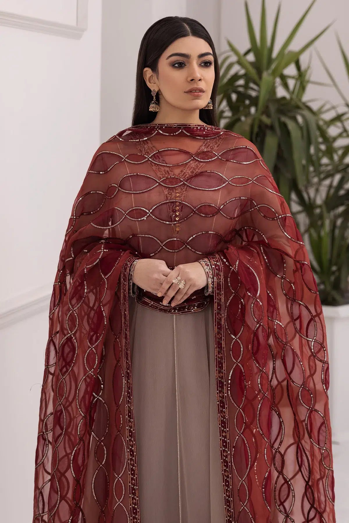 Alizeh | Formals Collection | Beige Dress 3 piece - RTW1010 -  Alizeh Formal - Original Designer Dress - House of Maryam