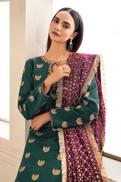 Baroque | Velvet Formals | SILK UF-614 -  Baroque Ladies Clothes - Original Designer Dress - House of Maryam