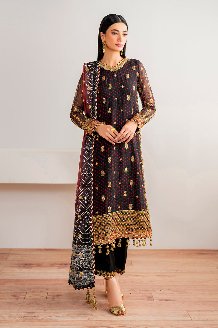 Baroque | Velvet Formals | CHIFFON UF-683 -  Baroque Ladies Clothes - Original Designer Dress - House of Maryam