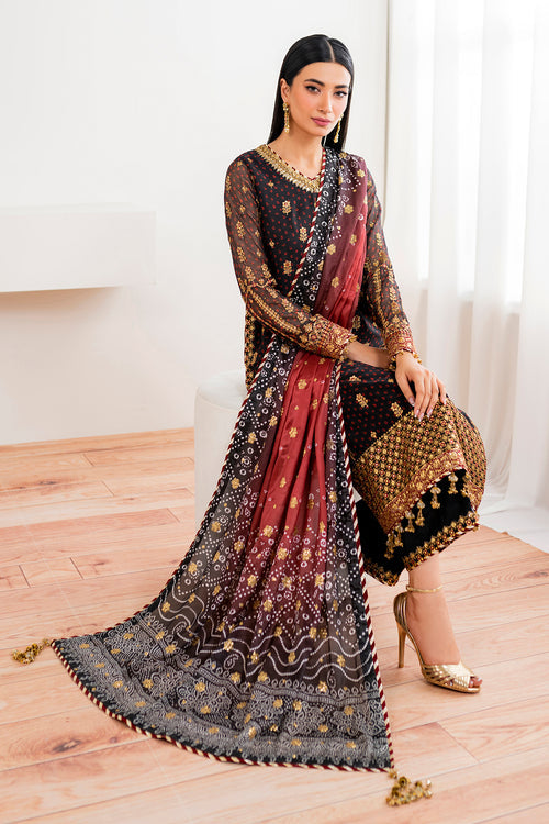 Baroque | Velvet Formals | CHIFFON UF-683 -  Baroque Ladies Clothes - Original Designer Dress - House of Maryam