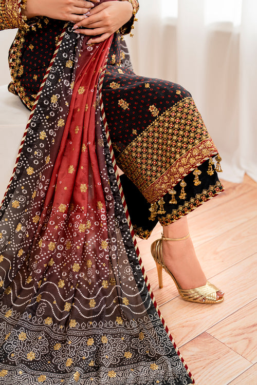 Baroque | Velvet Formals | CHIFFON UF-683 -  Baroque Ladies Clothes - Original Designer Dress - House of Maryam