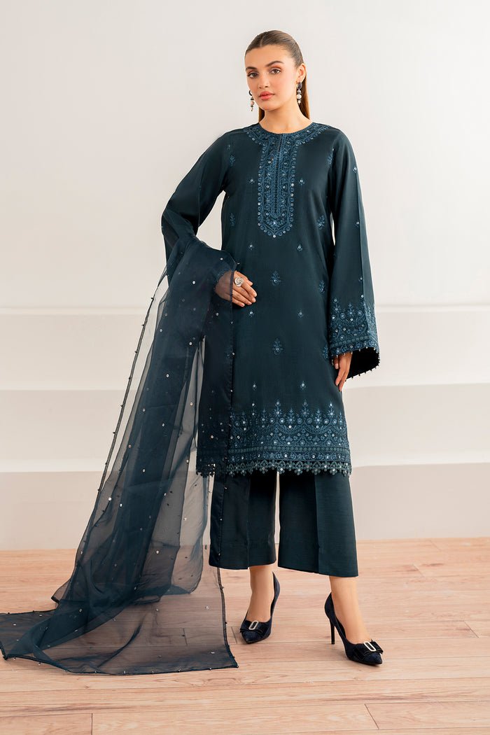Baroque | Velvet Formals | SILK UF-696 -  Baroque Ladies Clothes - Original Designer Dress - House of Maryam