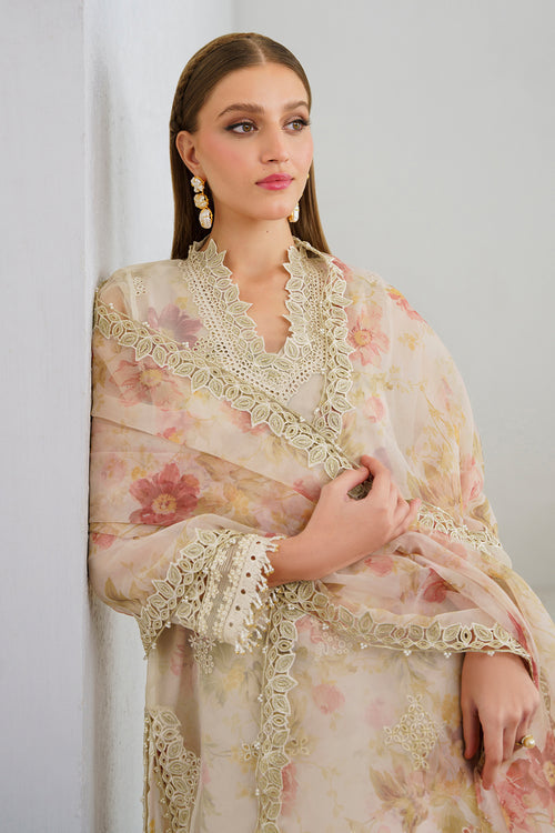 Baroque | Velvet Formals | ORGANZA UF-523 -  Baroque Ladies Clothes - Original Designer Dress - House of Maryam