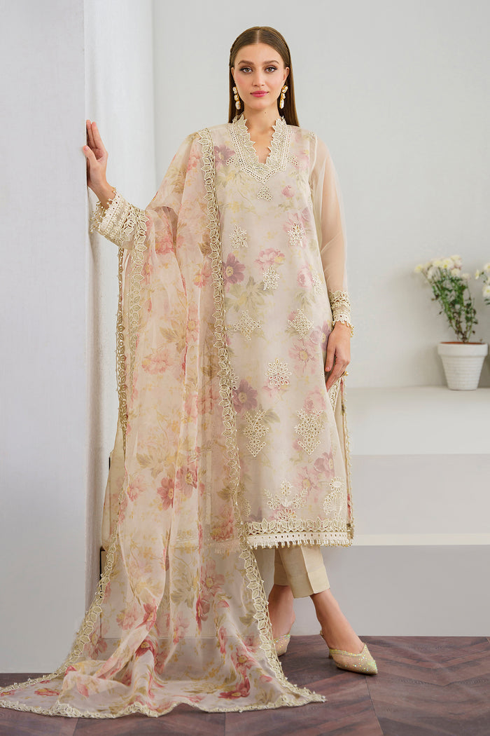 Baroque | Velvet Formals | ORGANZA UF-523 -  Baroque Ladies Clothes - Original Designer Dress - House of Maryam