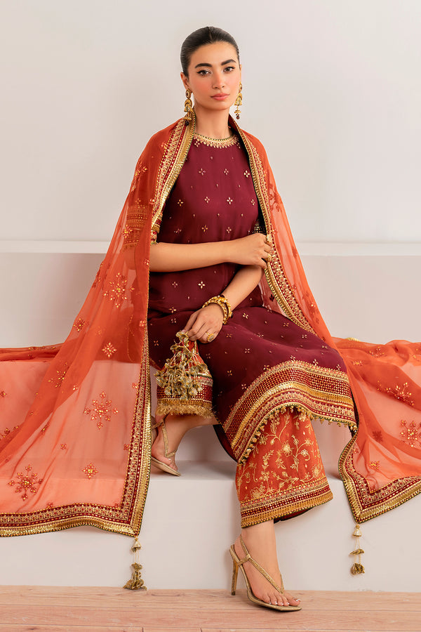 Baroque | Velvet Formals | CHIFFON UF-698 -  Baroque Ladies Clothes - Original Designer Dress - House of Maryam
