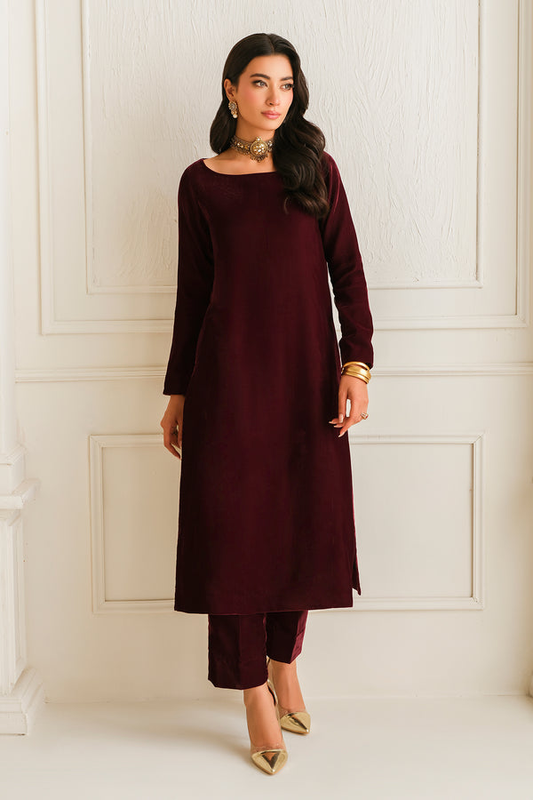 Baroque | Luxury Pret 24 | VELVET SUIT PR-1009 -  Baroque Ladies Clothes - Original Designer Dress - House of Maryam