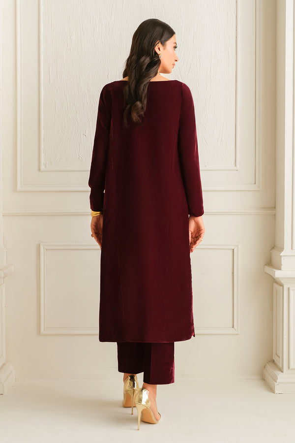 Baroque | Luxury Pret 24 | VELVET SUIT PR-1009 -  Baroque Ladies Clothes - Original Designer Dress - House of Maryam