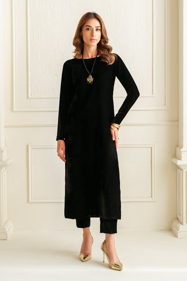 Baroque | Luxury Pret 24 | VELVET SUIT PR-1010 -  Baroque Ladies Clothes - Original Designer Dress - House of Maryam