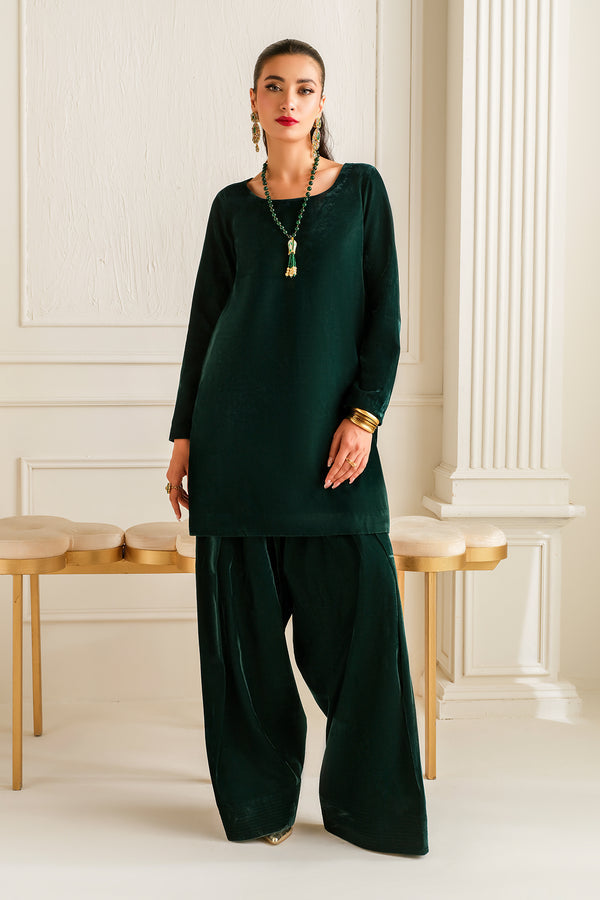 Baroque | Luxury Pret 24 | VELVET SUIT PR-1011 -  Baroque Ladies Clothes - Original Designer Dress - House of Maryam