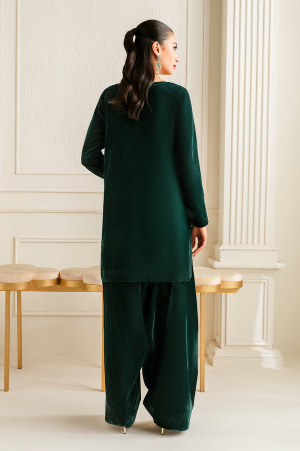 Baroque | Luxury Pret 24 | VELVET SUIT PR-1011 -  Baroque Ladies Clothes - Original Designer Dress - House of Maryam
