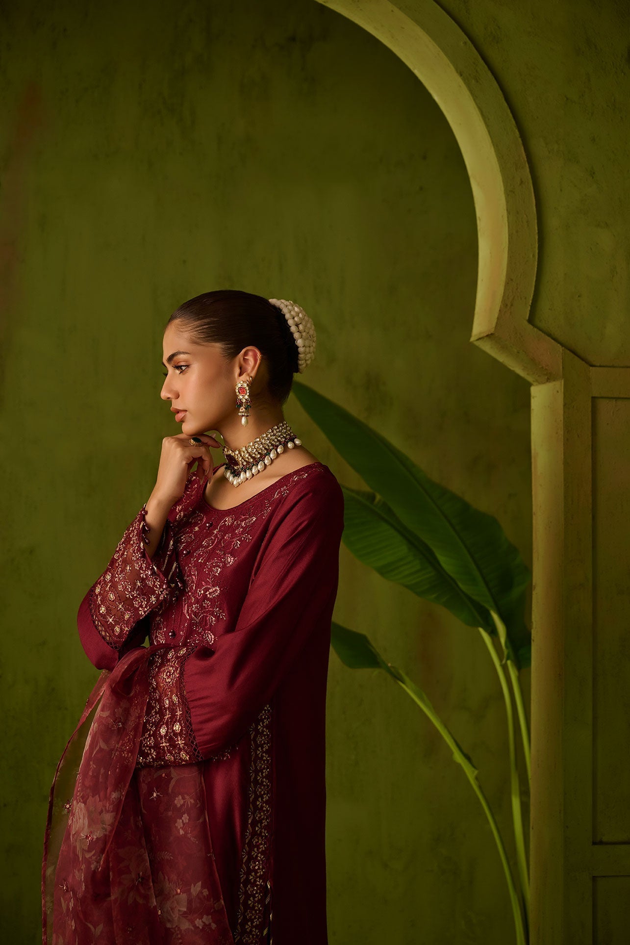 Dhanak | Festive Formals | SS24DU-3197 MAROON 3Pcs -  Dhanak Formal - Original Designer Dress - House of Maryam