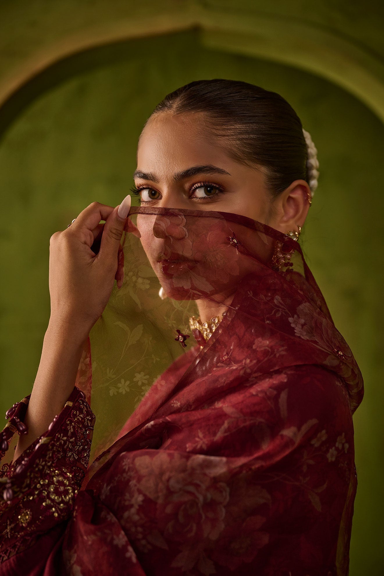 Dhanak | Festive Formals | SS24DU-3197 MAROON 3Pcs -  Dhanak Formal - Original Designer Dress - House of Maryam