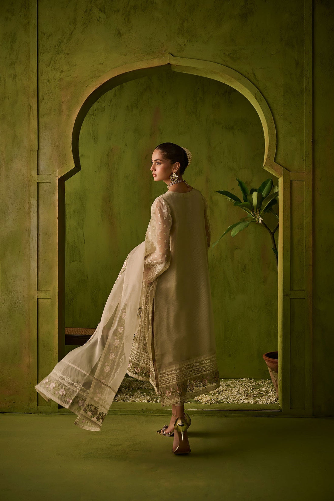 Dhanak | Festive Formals | SS24DU-3194 BEIGE 3Pcs -  Dhanak Luxury - Original Designer Dress - House of Maryam