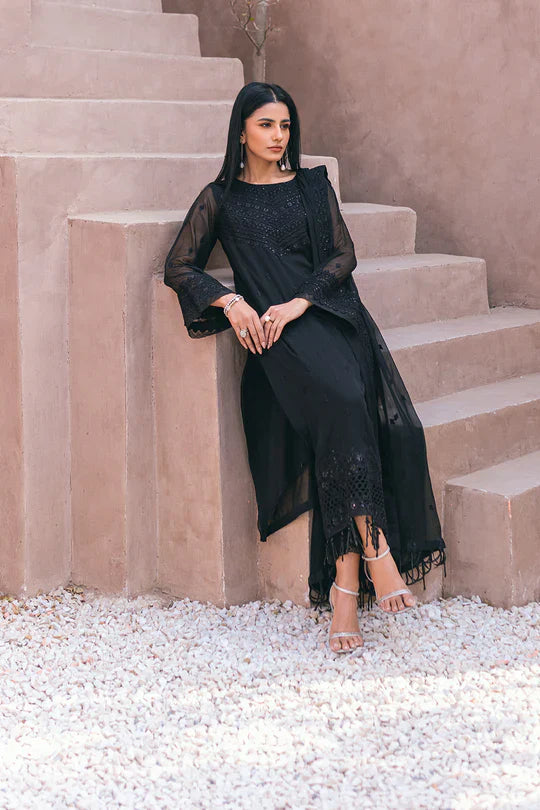 Azure | Embroidered Ensembles 3 Pcs | Charcoal Charm -  Azure Formal - Original Designer Dress - House of Maryam