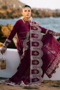 AJR Couture | Dastan Luxury Lawn 25 | Cherry Wine -  AJR Couture Ladies Clothes - Original Designer Dress - House of Maryam