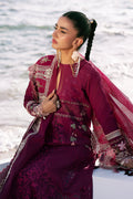 AJR Couture | Dastan Luxury Lawn 25 | Cherry Wine -  AJR Couture Ladies Clothes - Original Designer Dress - House of Maryam
