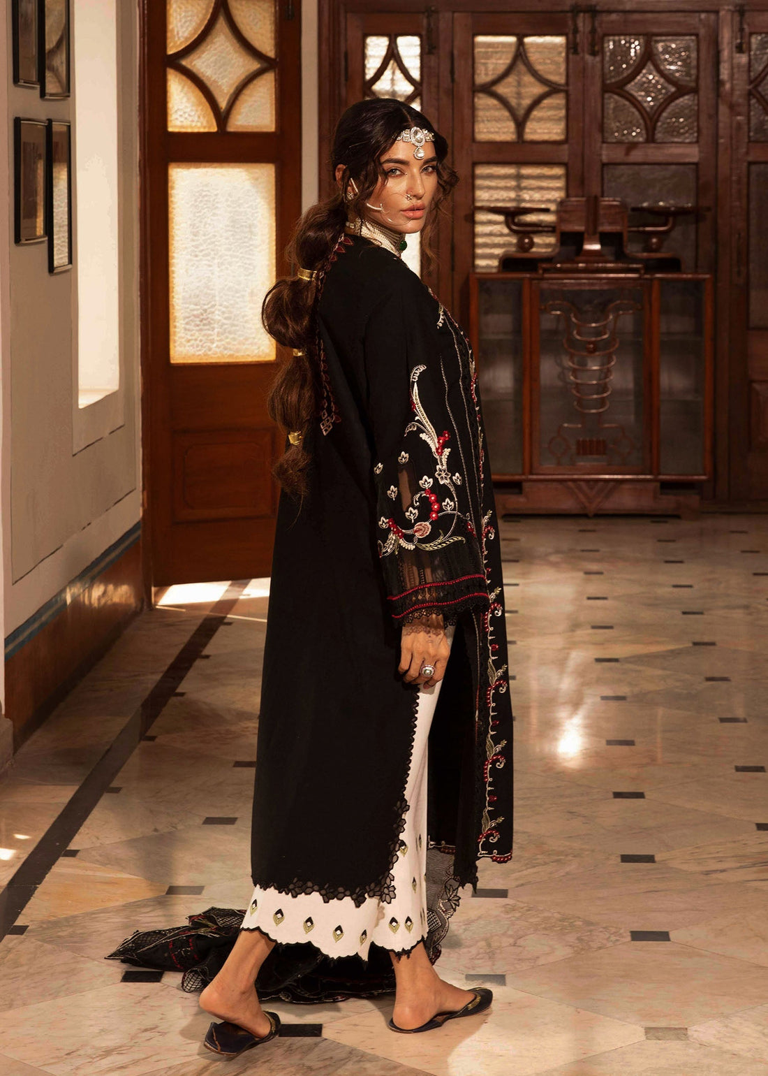 Crimson | Aaleen Winter 24 | Meenakari -  Crimson Ladies Clothes - Original Designer Dress - House of Maryam