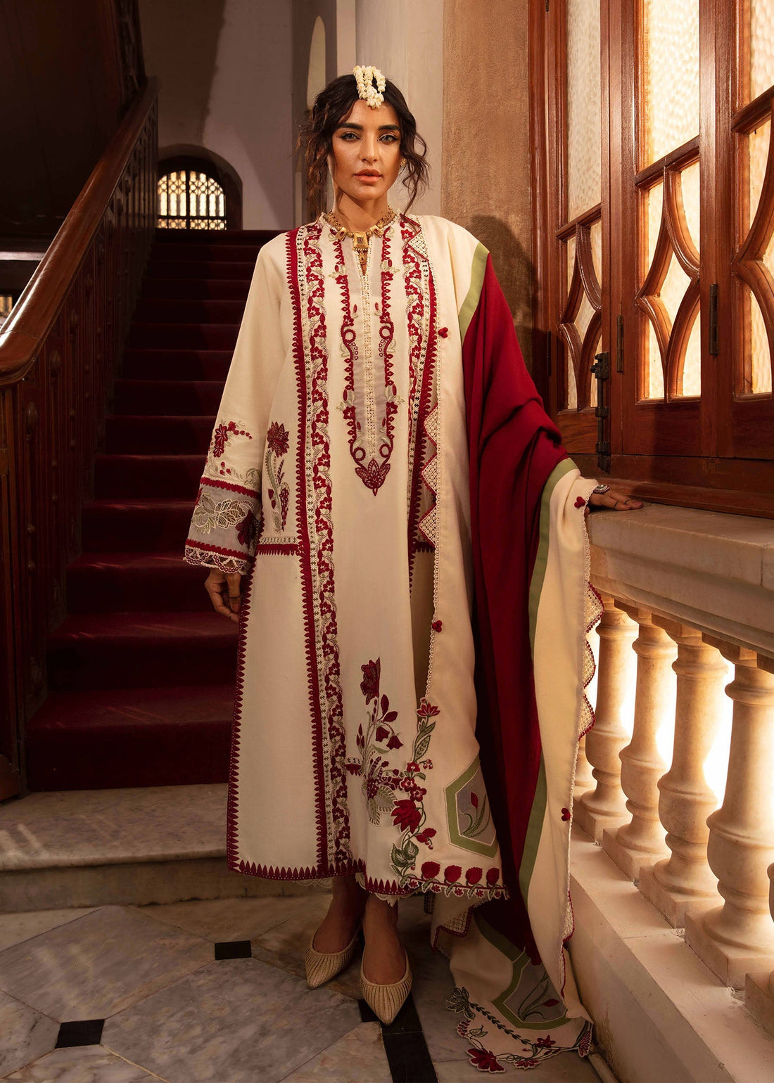 Crimson | Aaleen Winter 24 | Musafir -  Crimson Ladies Clothes - Original Designer Dress - House of Maryam