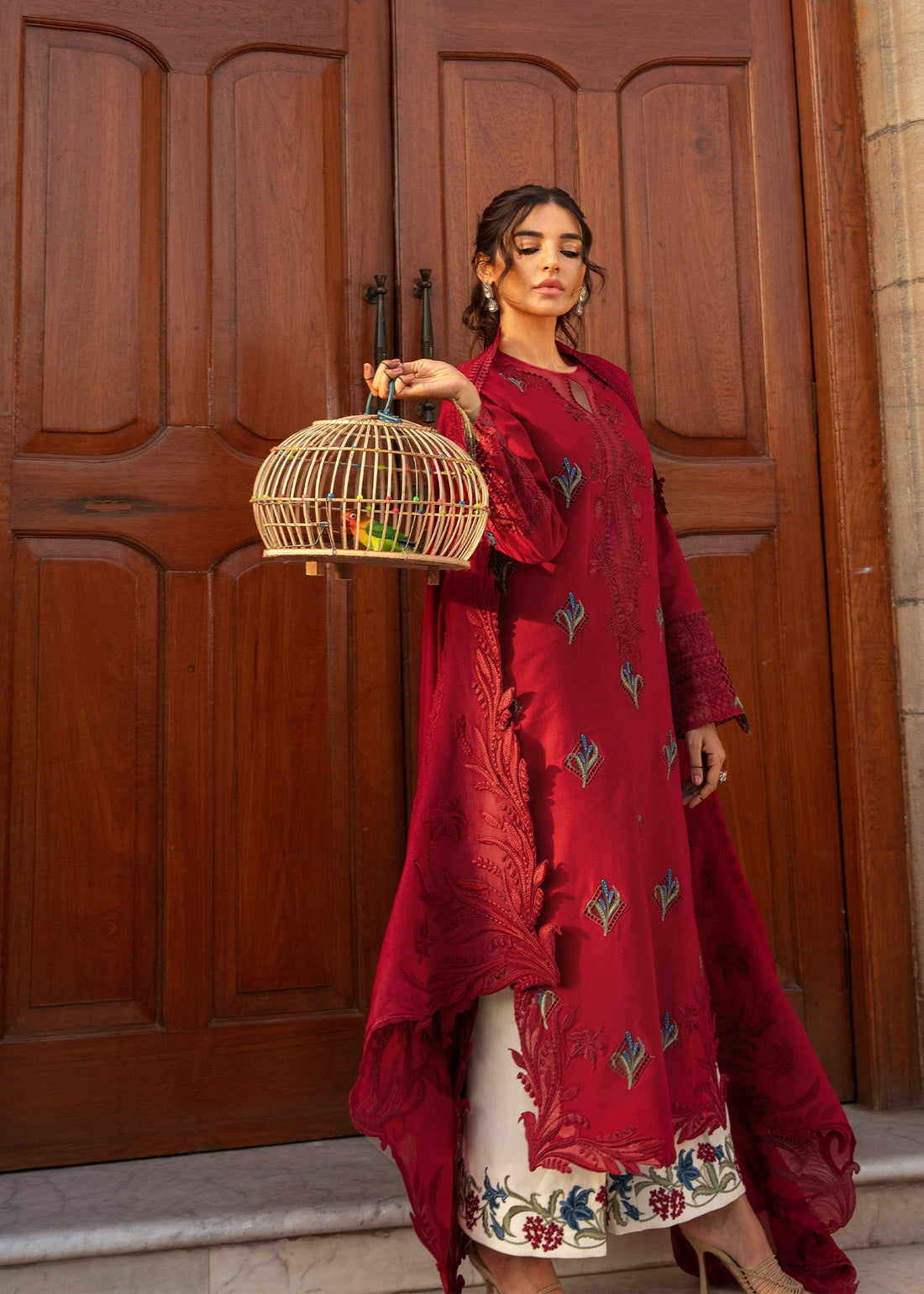 Crimson | Aaleen Winter 24 | Jurao ka Kaam -  Crimson Ladies Clothes - Original Designer Dress - House of Maryam