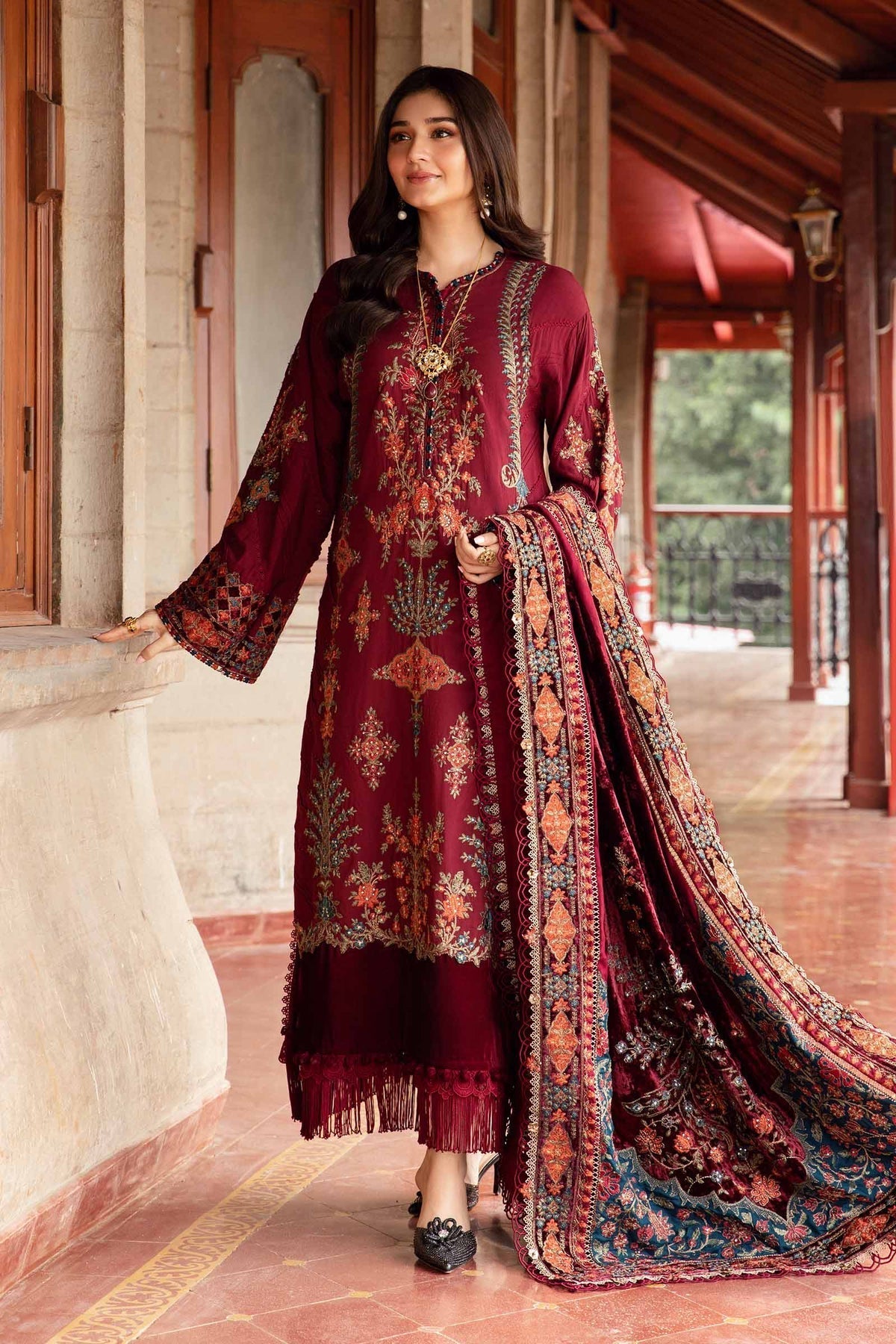 Maria B | Winter Luxe 24 | Velvet DL-1210 -  Maria B Ladies Clothes - Original Designer Dress - House of Maryam