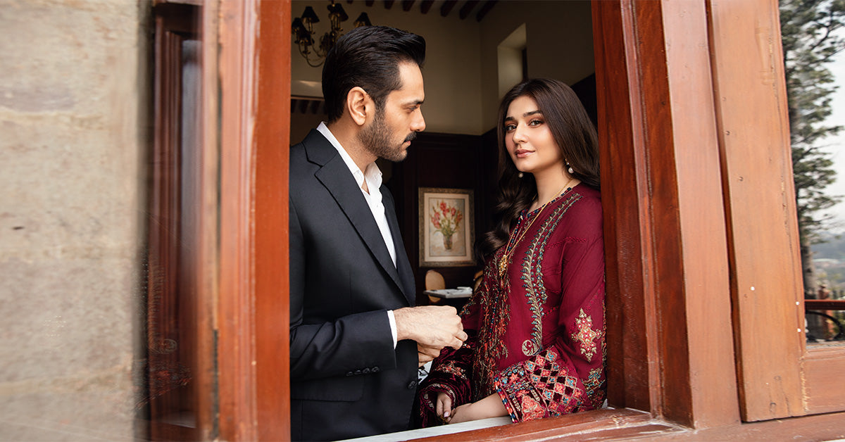 Maria B | Winter Luxe 24 | Velvet DL-1210 -  Maria B Ladies Clothes - Original Designer Dress - House of Maryam