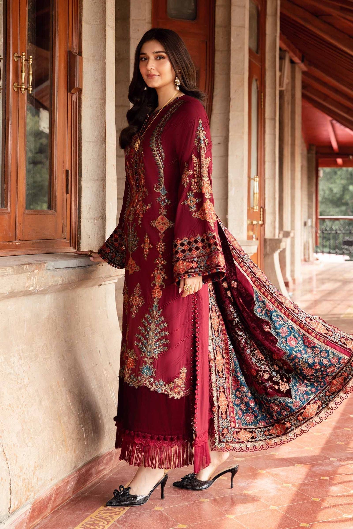Maria B | Winter Luxe 24 | Velvet DL-1210 -  Maria B Ladies Clothes - Original Designer Dress - House of Maryam