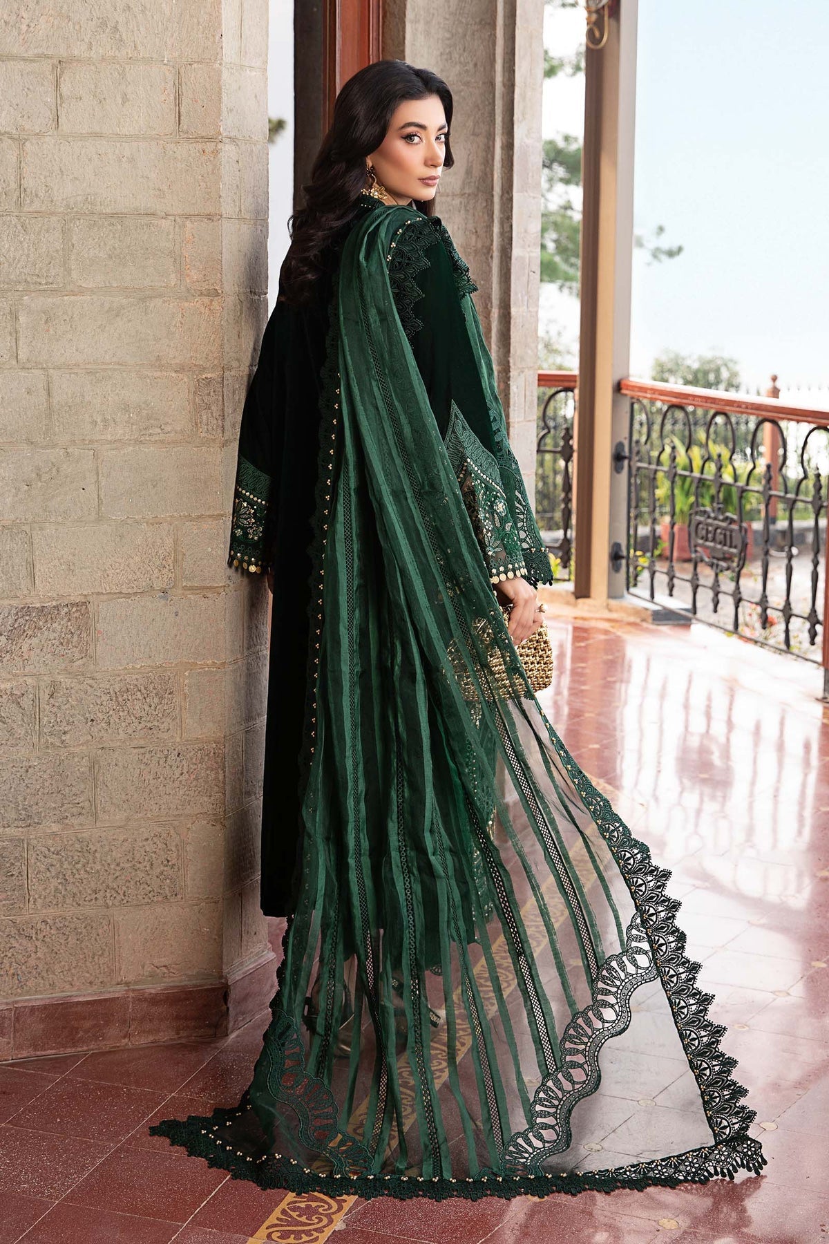 Maria B | Winter Luxe 24 | Velvet DL-1212 -  Maria B Ladies Clothes - Original Designer Dress - House of Maryam
