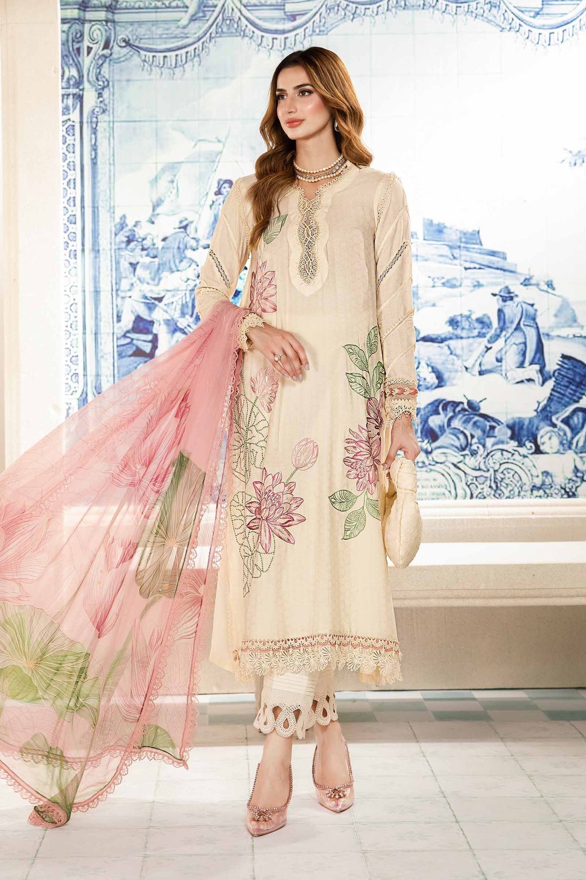 Maria.B | M Print Eid Edit | MPT-2201-A -  Maria B Luxury - Original Designer Dress - House of Maryam