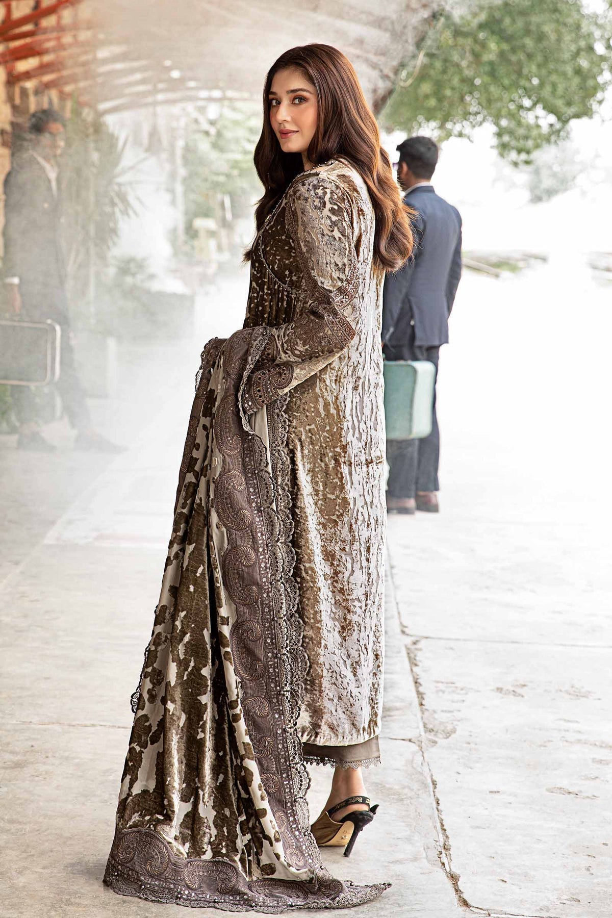 Maria B | Winter Luxe 24 | Velvet DL-1201 -  Maria B Ladies Clothes - Original Designer Dress - House of Maryam