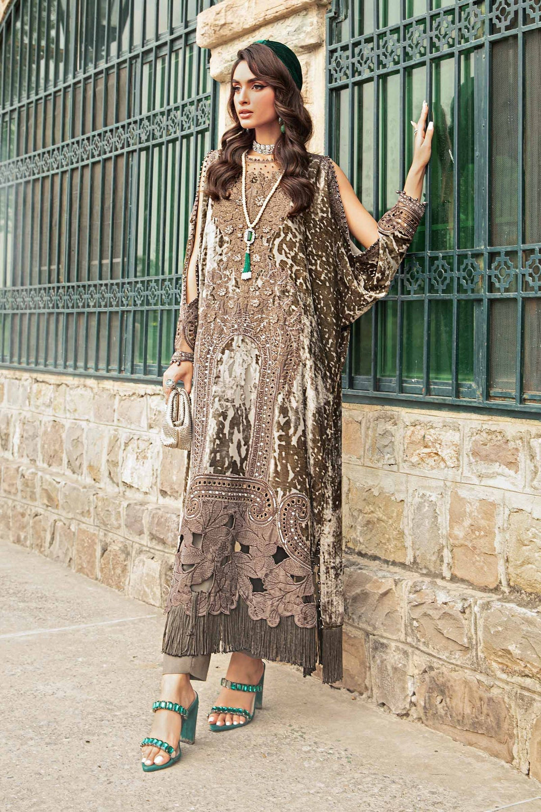 Maria B | Winter Luxe 24 | Velvet DL-1201 -  Maria B Ladies Clothes - Original Designer Dress - House of Maryam