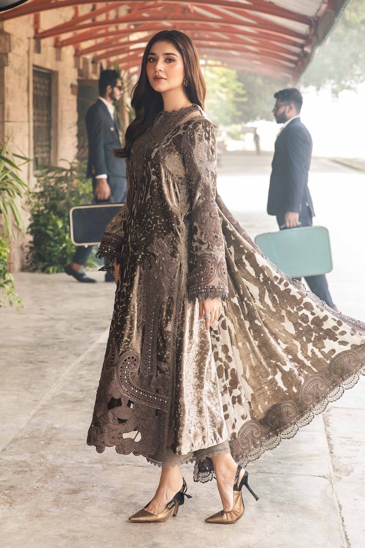 Maria B | Winter Luxe 24 | Velvet DL-1201 -  Maria B Ladies Clothes - Original Designer Dress - House of Maryam