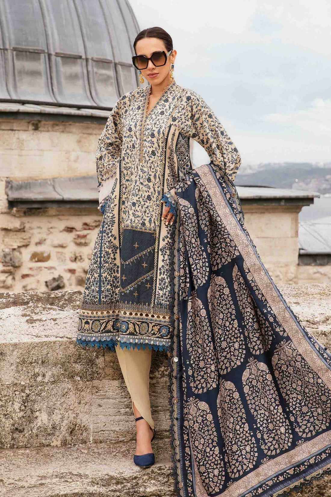 Maria B | M Prints Fall Edit 24 | MPT-2302-A -  Maria B Luxury - Original Designer Dress - House of Maryam