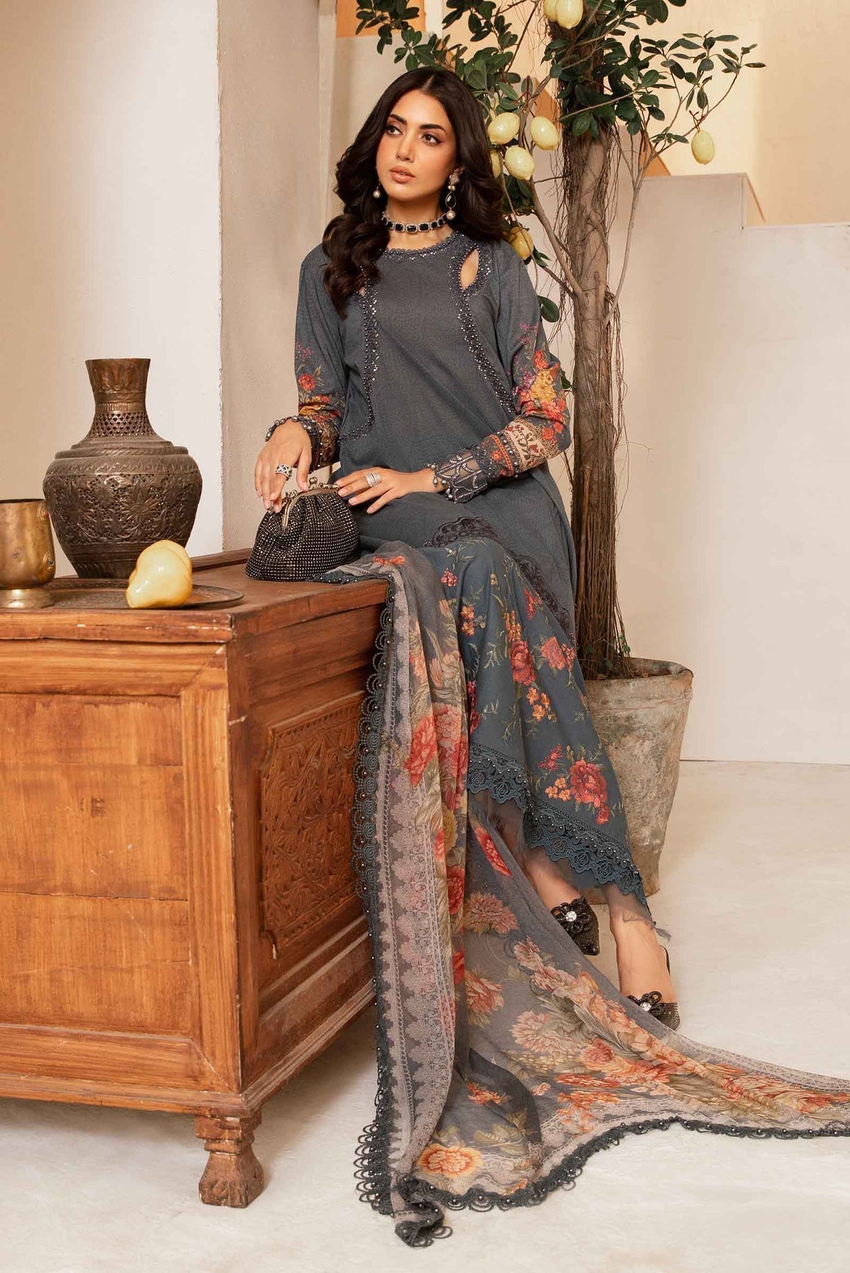Maria.B | M Print Eid Edit | MPT-2202-B -  Maria B Luxury - Original Designer Dress - House of Maryam