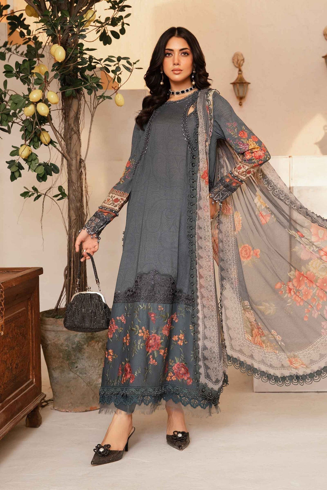 Maria.B | M Print Eid Edit | MPT-2202-B -  Maria B Luxury - Original Designer Dress - House of Maryam