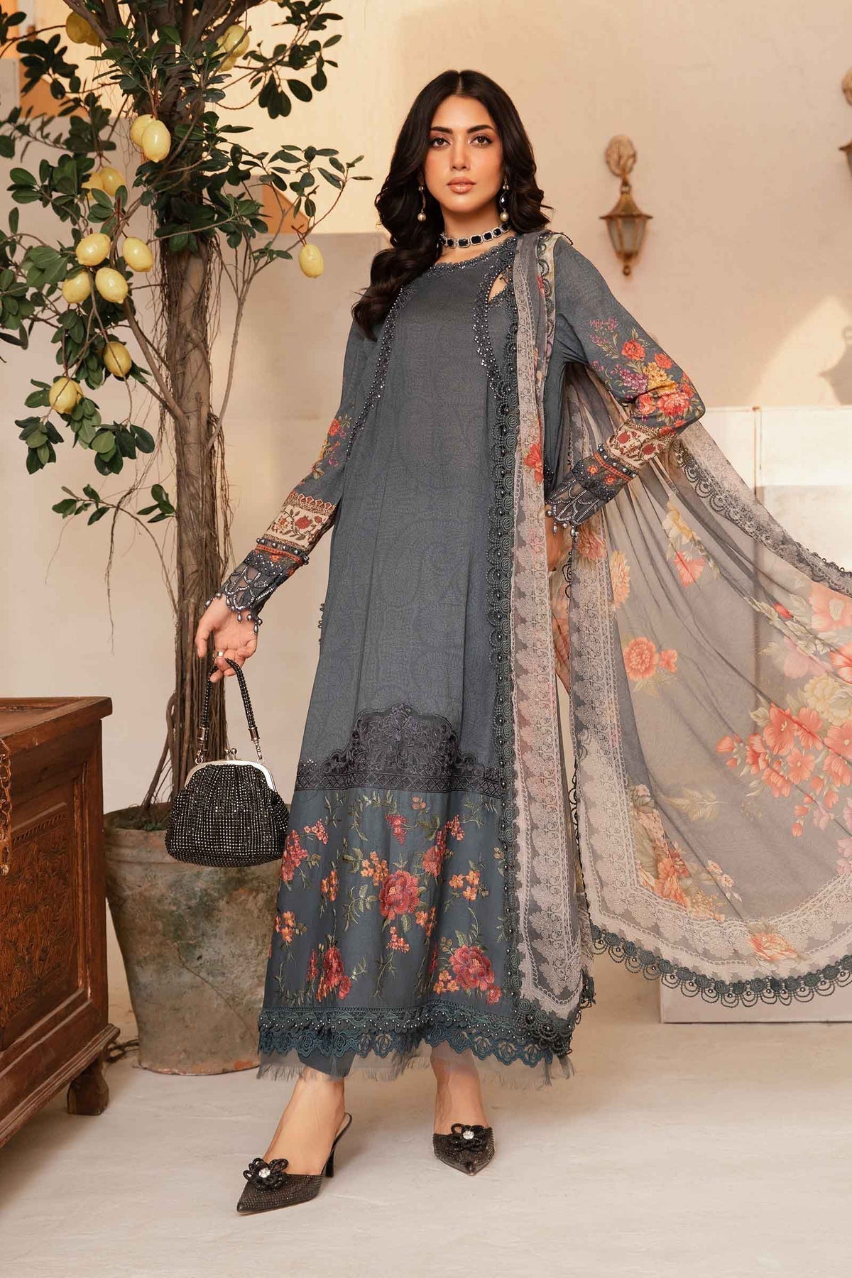 Maria.B | M Print Eid Edit | MPT-2202-B -  Maria B Luxury - Original Designer Dress - House of Maryam