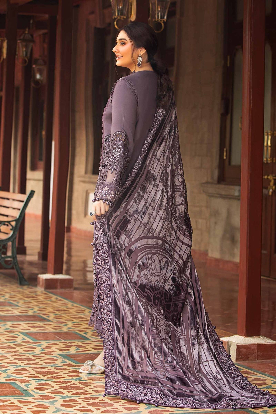 Maria B | Winter Luxe 24 | Velvet DL-1202 -  Maria B Ladies Clothes - Original Designer Dress - House of Maryam