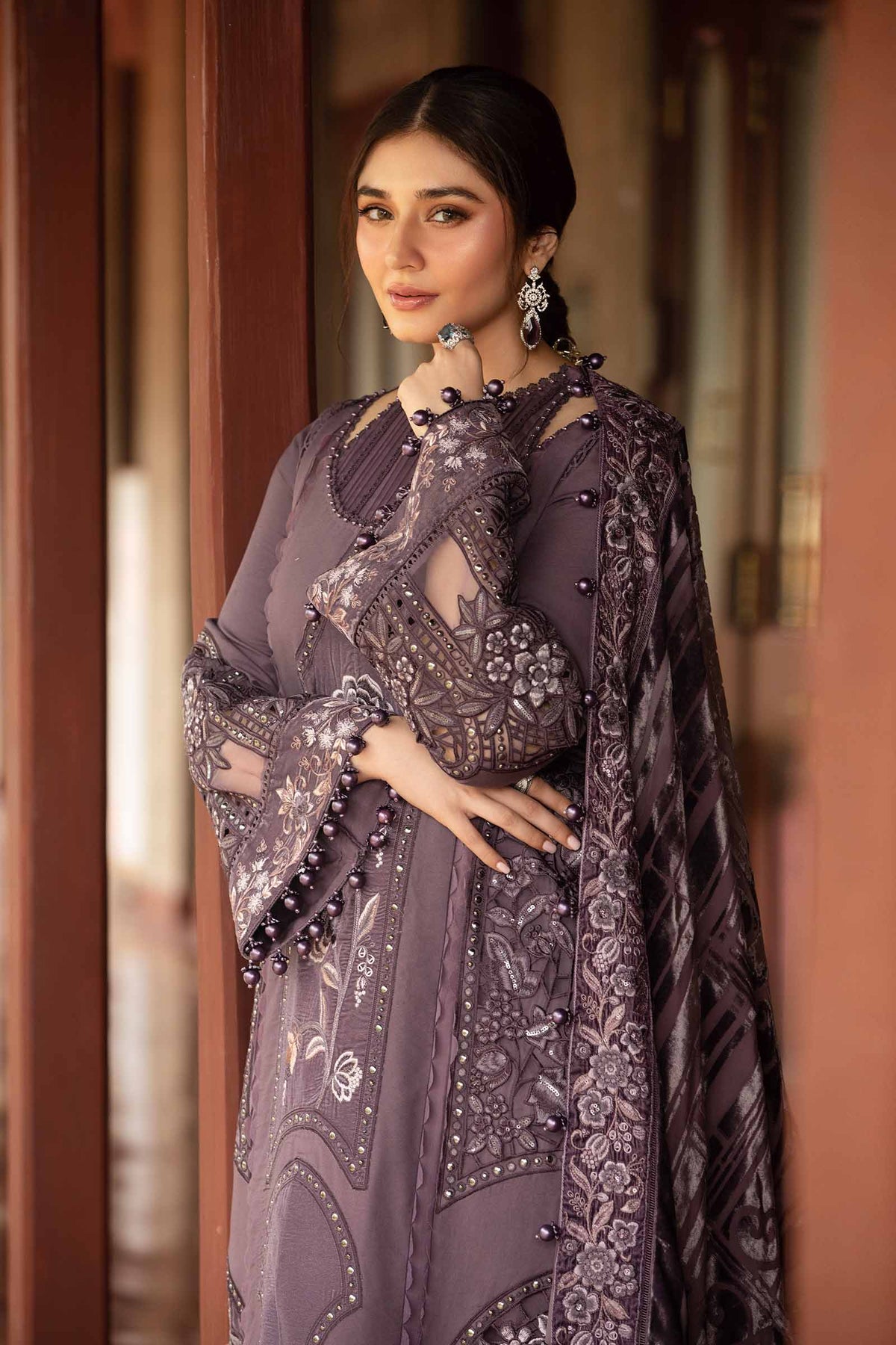 Maria B | Winter Luxe 24 | Velvet DL-1202 -  Maria B Ladies Clothes - Original Designer Dress - House of Maryam