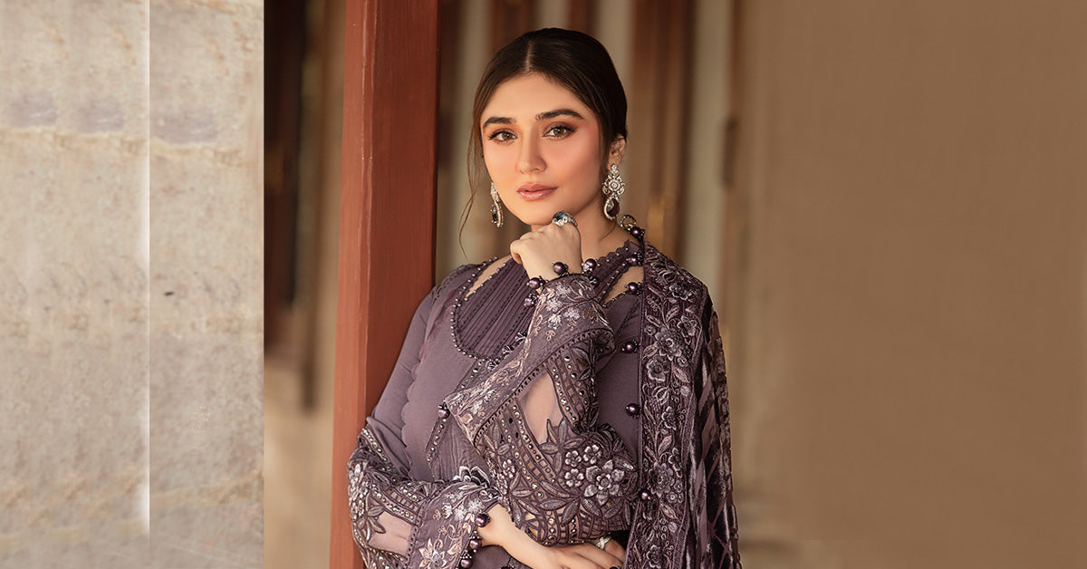 Maria B | Winter Luxe 24 | Velvet DL-1202 -  Maria B Ladies Clothes - Original Designer Dress - House of Maryam