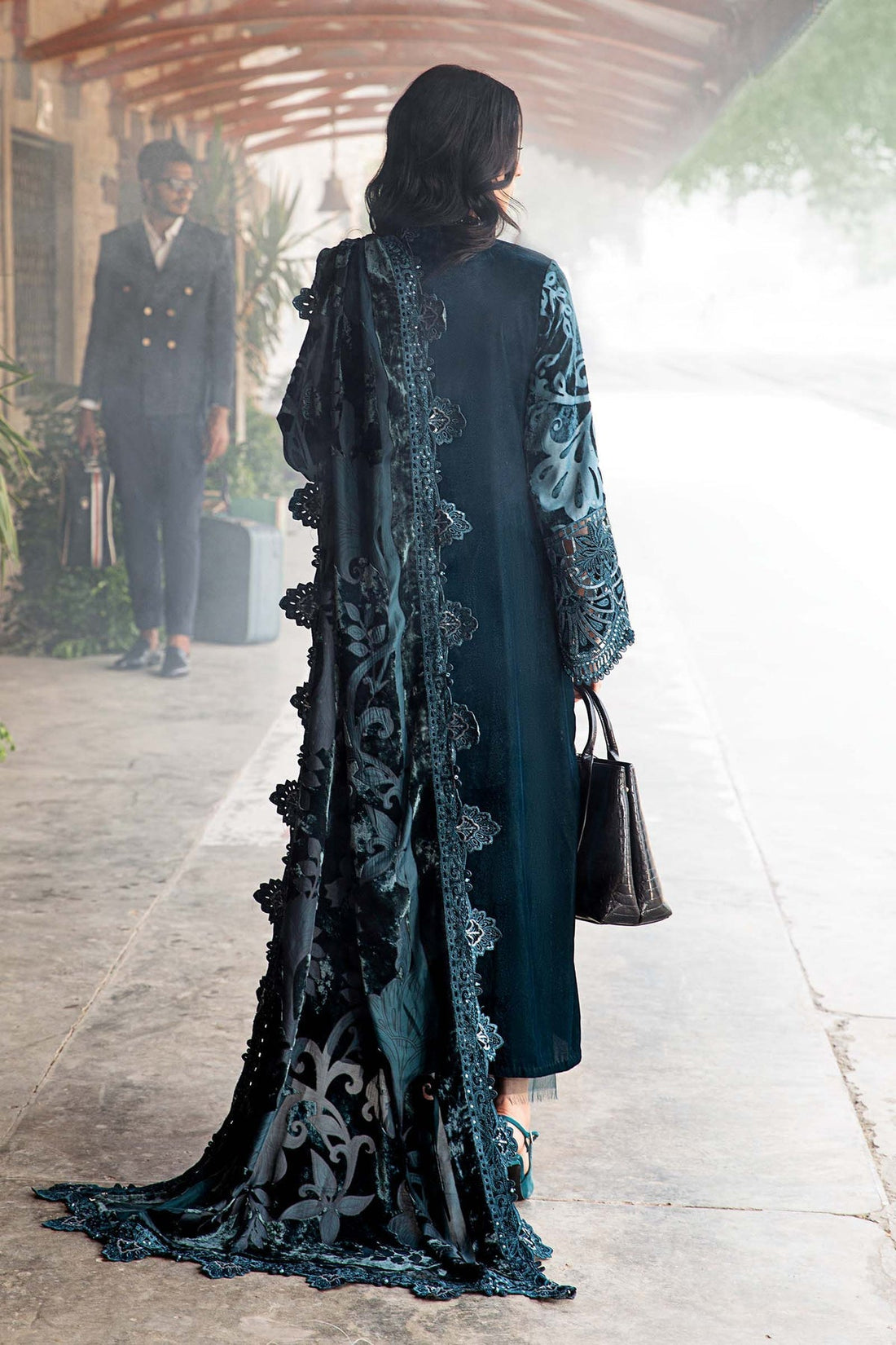 Maria B | Winter Luxe 24 | Velvet DL-1203 -  Maria B Ladies Clothes - Original Designer Dress - House of Maryam