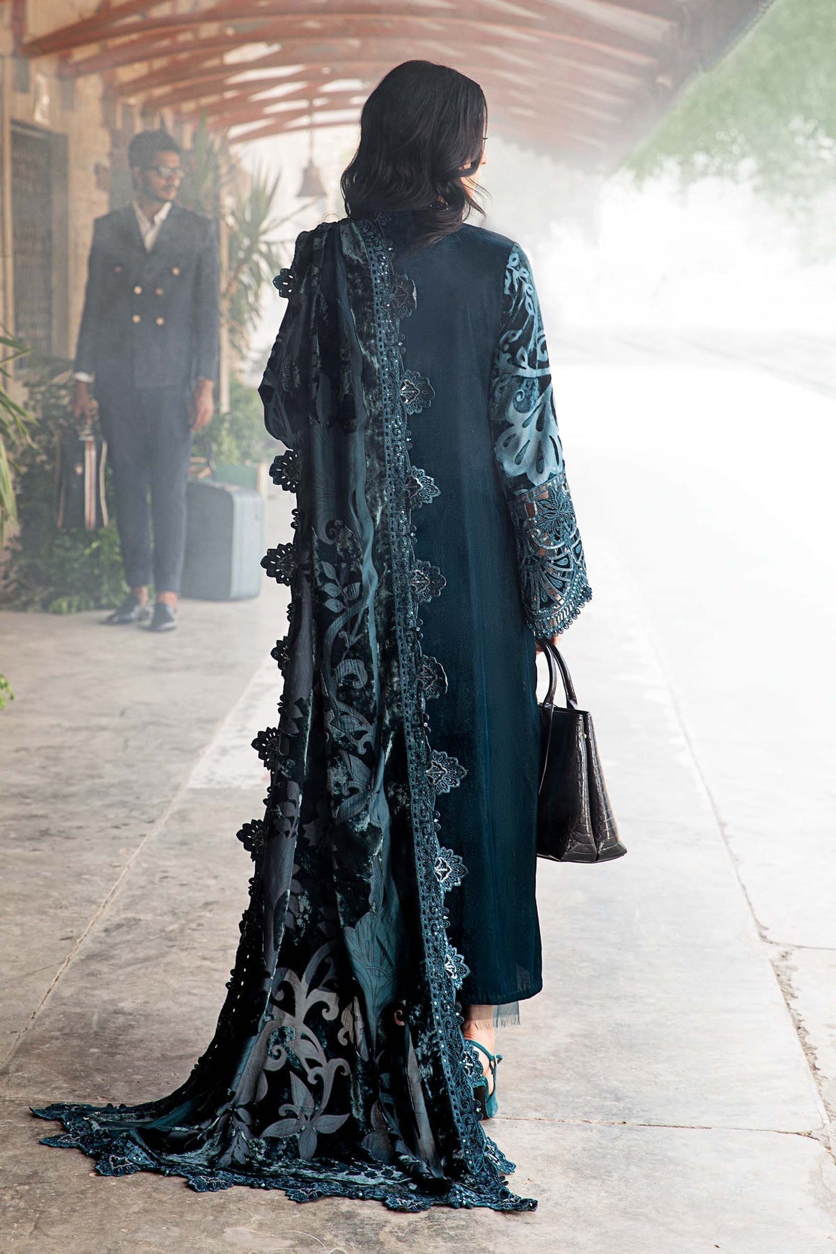 Maria B | Winter Luxe 24 | Velvet DL-1203 -  Maria B Ladies Clothes - Original Designer Dress - House of Maryam