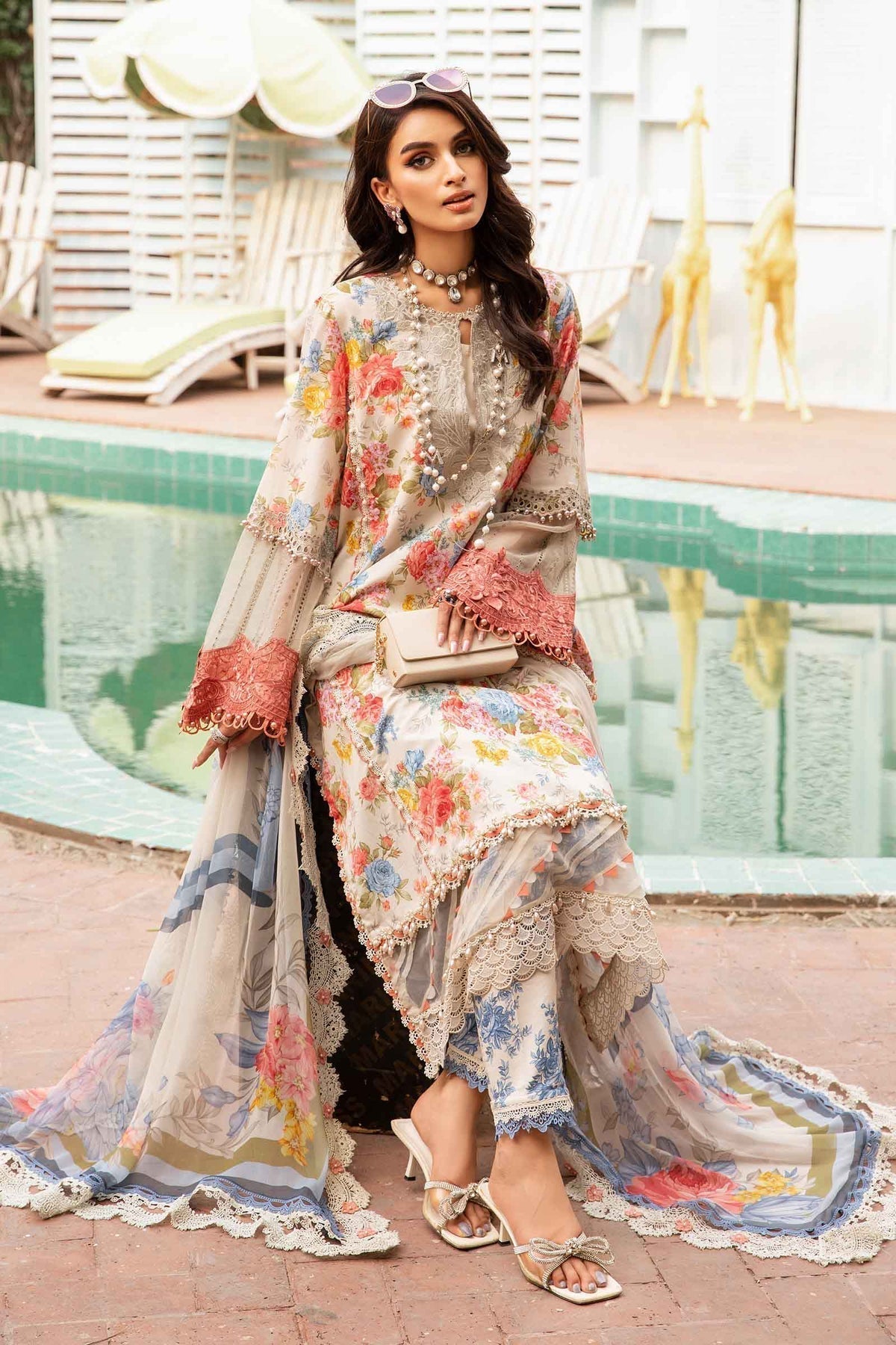 Maria.B | M Print Eid Edit | MPT-2204-A -  Maria B Luxury - Original Designer Dress - House of Maryam