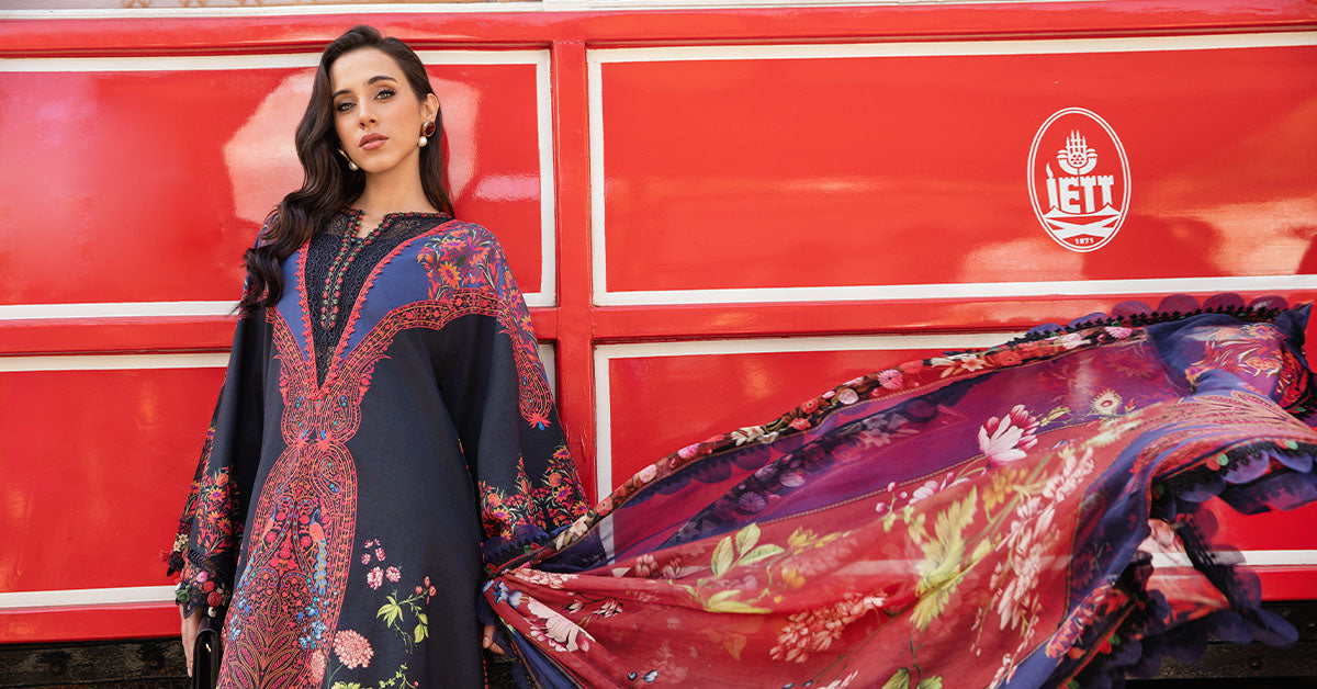 Maria B | M Prints Fall Edit 24 | MPT-2304-B -  Maria B Luxury - Original Designer Dress - House of Maryam