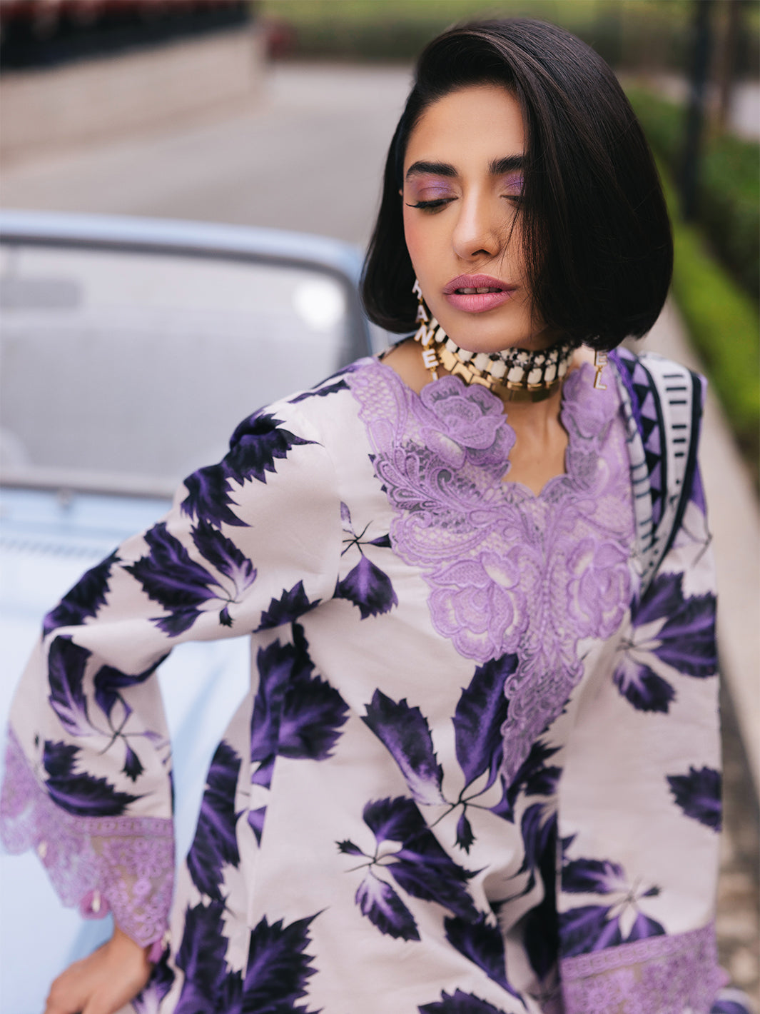 Mahnur | Broadway Luxury Lawn 25 | Lilac -  Mahnur Ladies Clothes - Original Designer Dress - House of Maryam