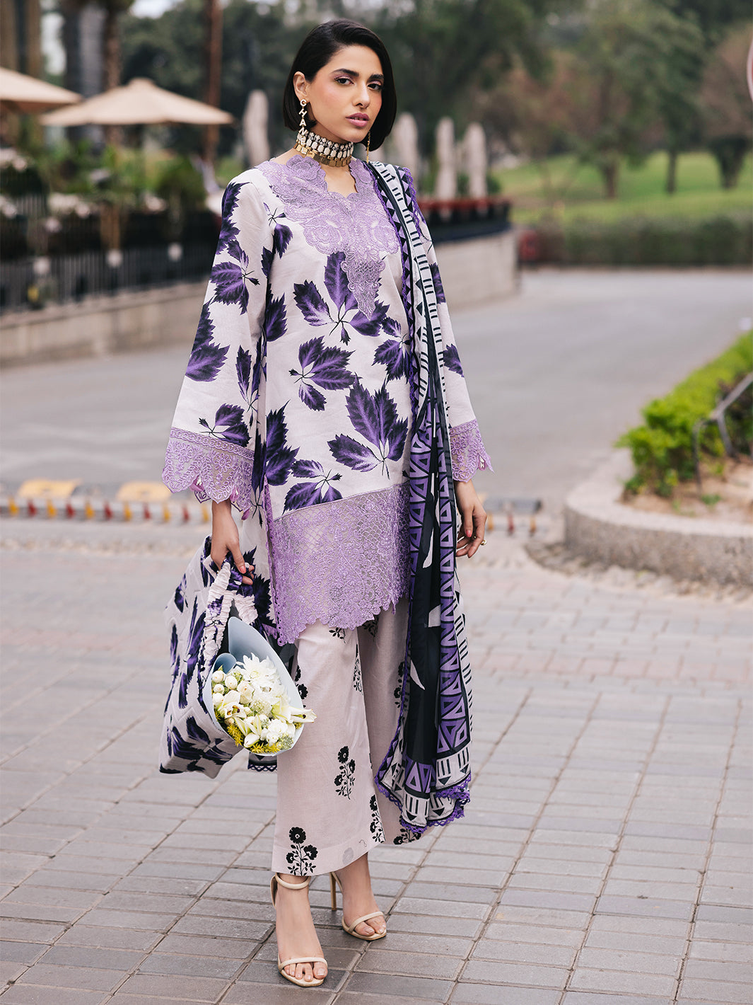 Mahnur | Broadway Luxury Lawn 25 | Lilac -  Mahnur Ladies Clothes - Original Designer Dress - House of Maryam