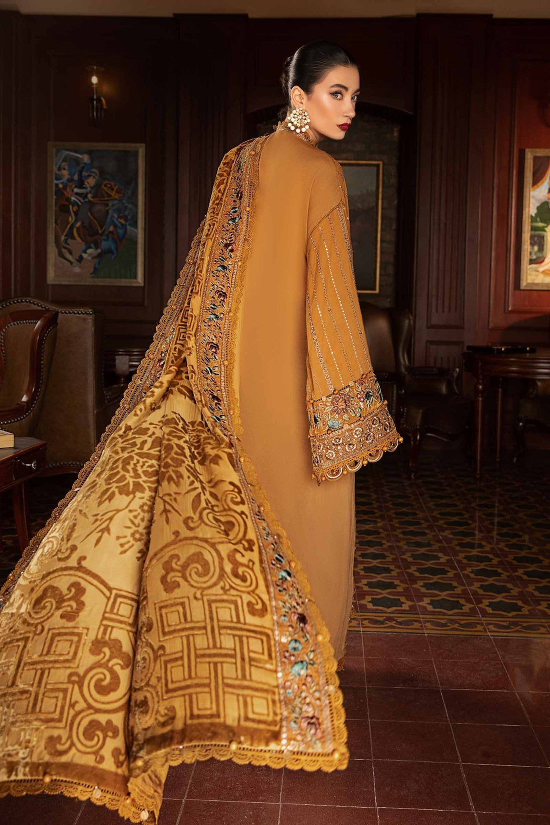 Maria B | Winter Luxe 24 | Velvet DL-1207 -  Maria B Ladies Clothes - Original Designer Dress - House of Maryam