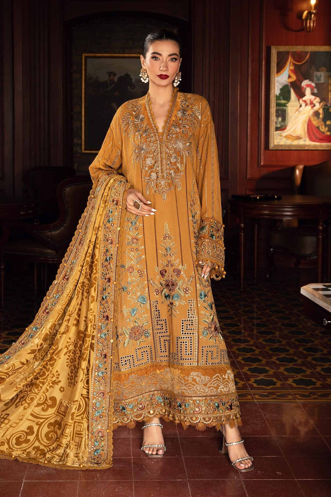 Maria B | Winter Luxe 24 | Velvet DL-1207 -  Maria B Ladies Clothes - Original Designer Dress - House of Maryam