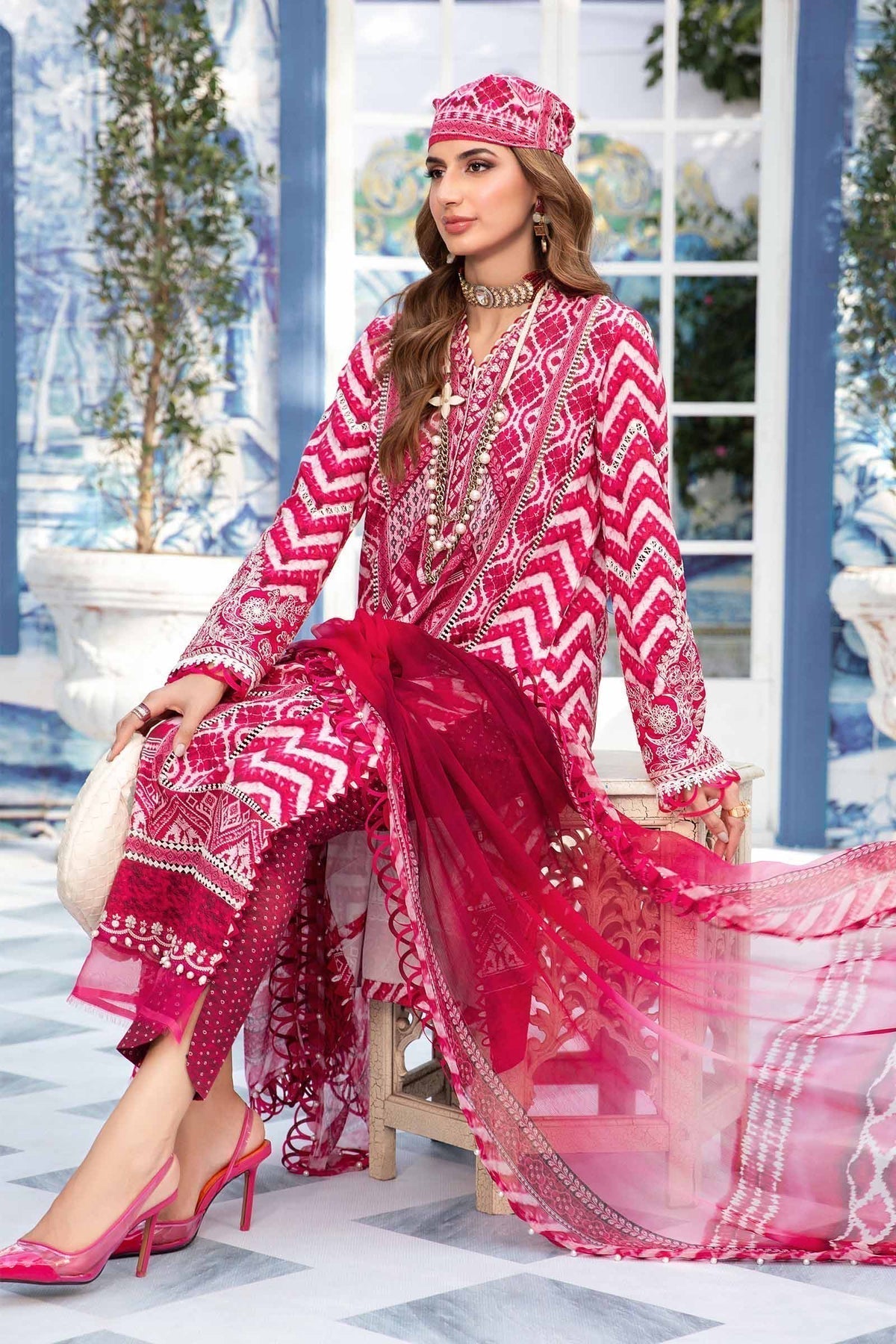 Maria.B | M Print Eid Edit | MPT-2208-A -  Maria B Luxury - Original Designer Dress - House of Maryam