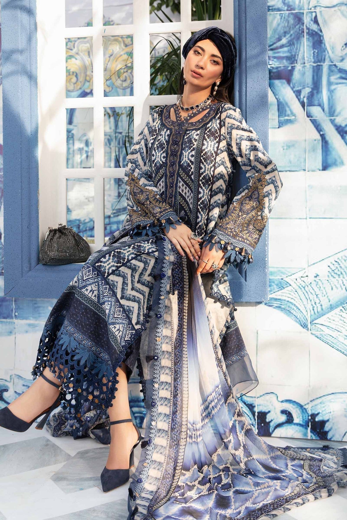 Maria.B | M Print Eid Edit | MPT-2208-B -  Maria B Luxury - Original Designer Dress - House of Maryam