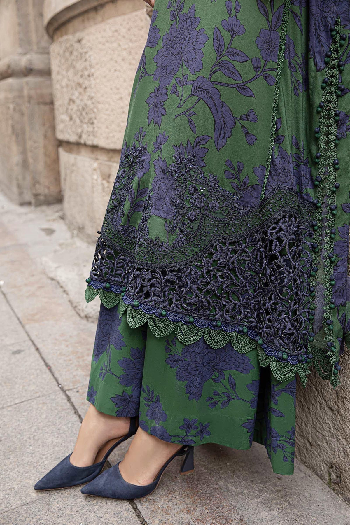 Maria B | M Prints Fall Edit 24 | MPT-2309-B -  Maria B Luxury - Original Designer Dress - House of Maryam