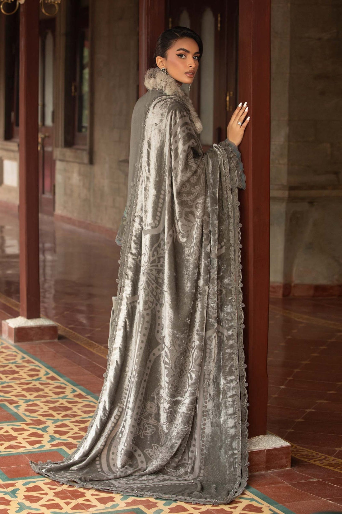 Maria B | Winter Luxe 24 | Velvet DL-1209 -  Maria B Ladies Clothes - Original Designer Dress - House of Maryam